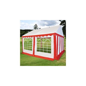 Pavilion de grădină PVC 3 x 4 m, roșu și alb