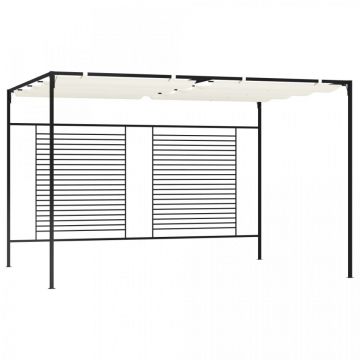 Pavilion grădină acoperiș retractabil crem 3x4x2,3 m 180 g/m²