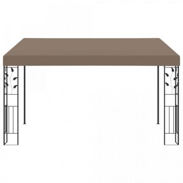Pavilion montat de perete, gri taupe, 4 x 3 x 2,5 m