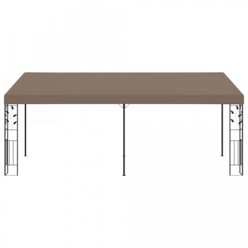 Pavilion montat de perete, gri taupe, 6 x 3 x 2,5 m