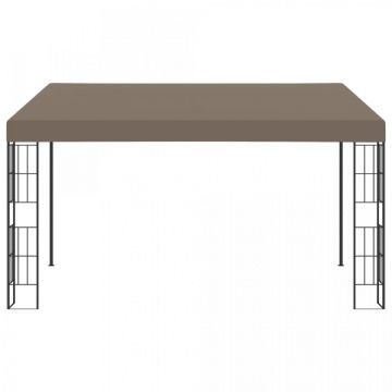 Pavilion montat pe perete, 4x3 m, textil, gri taupe