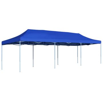 vidaXL Cort de petrecere pliabil, albastru, 3 x 9 m
