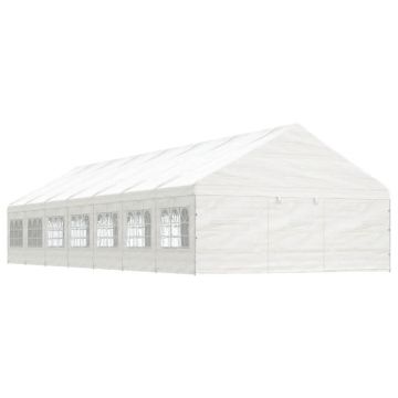 vidaXL Foișor cu acoperiș, alb, 15,61x5,88x3,75 m, polietilenă