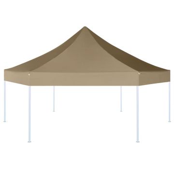 vidaXL Foișor pliabil hexagonal pop-up gri taupe 3,6x3,1 m 220g/m²