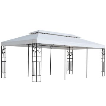 vidaXL Pavilion, alb, 3 x 6 m