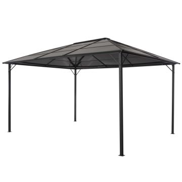 vidaXL Pavilion cu acoperiș, negru, 4 x 3 x 2,6 m, aluminiu