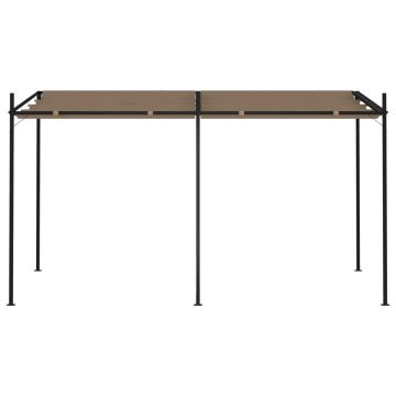 vidaXL Pavilion cu acoperiș retractabil, gri taupe, 400x300x233 cm