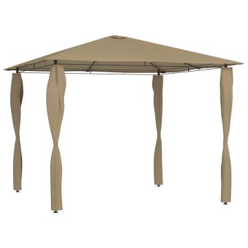 vidaXL Pavilion cu huse pentru stâlpi, gri taupe, 3x3x2,6 m, 160 g/m²