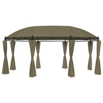 vidaXL Pavilion cu perdele, gri taupe, 520x349x255 cm, 180 g/m²