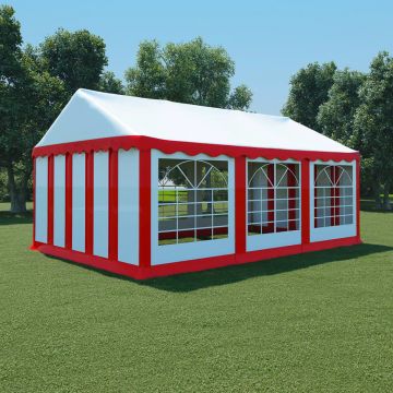 vidaXL Pavilion de grădină, roșu și alb, 4 x 6 m, PVC
