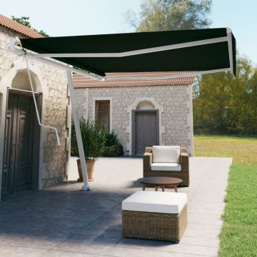 Copertină autonomă retractabilă automat, antracit, 400x350 cm