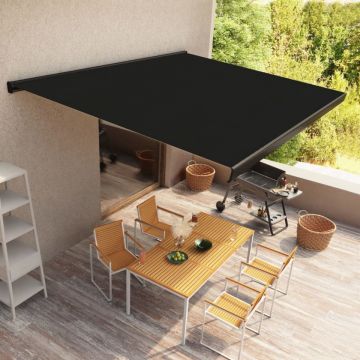 Copertină motorizată tip casetă, antracit, 500 x 300 cm