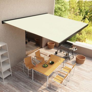 Copertină motorizată tip casetă, crem, 500 x 300 cm