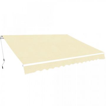 Copertină pliabilă cu acționare manuală, 400 cm, crem