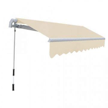 Copertină reglabilă acționată manual, 300 cm, crem