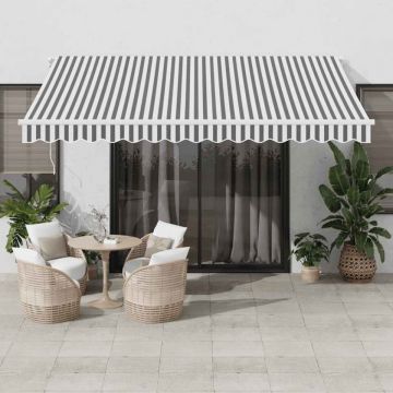 Copertină retractabilă automat, antracit/alb, 400x300 cm Copertină retractabilă automat, antracit/alb, 400x300 cm