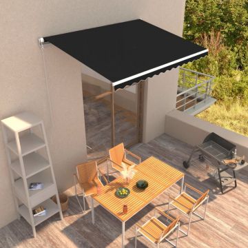 Copertină retractabilă manual, antracit, 350 x 250 cm