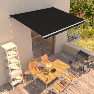 Copertină retractabilă manual, antracit, 400 x 300 cm