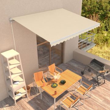 Copertină retractabilă manual, crem, 400 x 300 cm