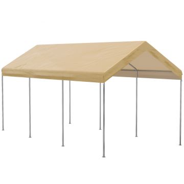 Outsunny Garaj tip cort 6m x 3m, Garaj portabil, Cort de gradina cu copertina, adapost de depozitare