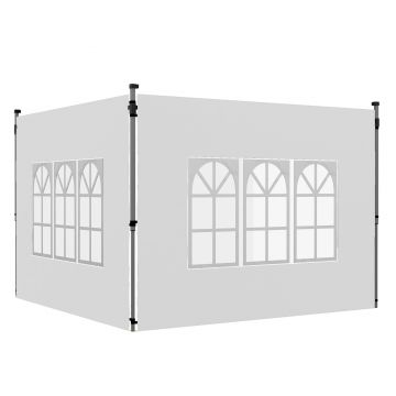 Outsunny Panouri Laterale pentru Foisor cu Fereastra pentru Foisor Pliabil de 3x3(m) sau 3x4m, 2 Bucati de Rezerva Laterale, Alb | Aosom Romania