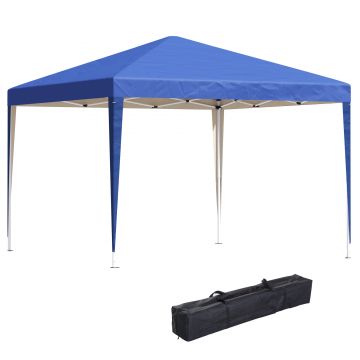 Outsunny Pavilion 3x3 m din oțel și material Oxford cu țăruși, frânghii și geantă de transport, albastru | Aosom Romania