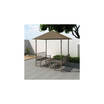 Pavilion gradina masa/banci, gri taupe, 2,5x1,5x2,4 m, 180 g/m²