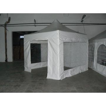 Pavilion Pliabil Professional Aluminiu 50 mm, cu ferestre panoramice, PVC 620 gr /m², alb, ignifug, 4x4 m - Corturi24