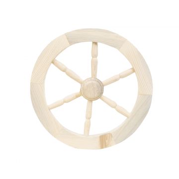 Roata decorativa din lemn, diametru 40 cm, alb / EXT 10188_1