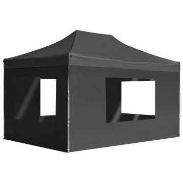 vidaXL Cort de petrecere pliabil cu pereți antracit, 4,5x3 m, aluminiu