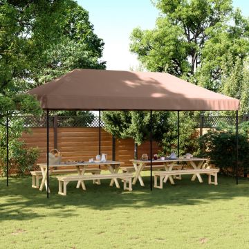 vidaXL Cort de petrecere pliabil Pop-Up, 580x292x315 cm, maro
