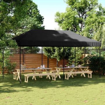 vidaXL Cort de petrecere pliabil Pop-Up, 580x292x315 cm, negru