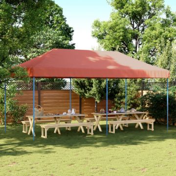 vidaXL Cort de petrecere pliabil Pop-Up, 580x292x315 cm, teracotă