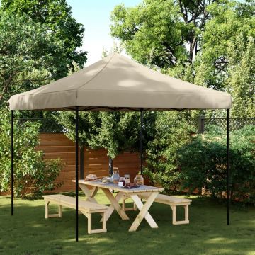 vidaXL Cort de petrecere pliabil Pop-Up, taupe, 292x292x315 cm