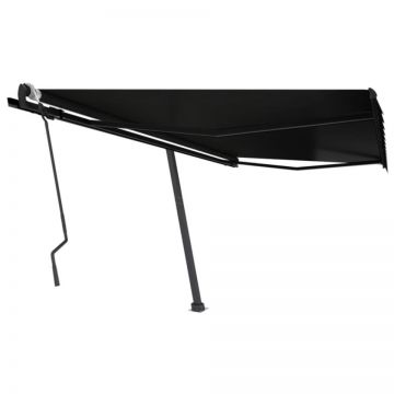 Copertină autonomă retractabilă manual, antracit, 450x300 cm