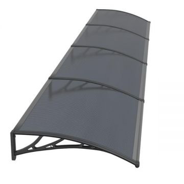 Copertina Premium de usa 400x80cm, brate negre, placa 6mm intreaga antracit