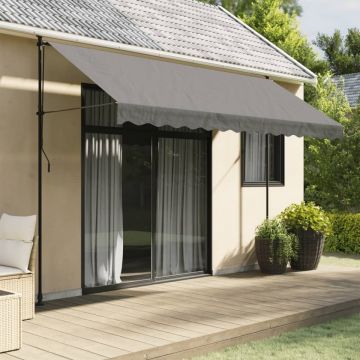 Copertină retractabilă, antracit, 350x150 cm, textil și oțel