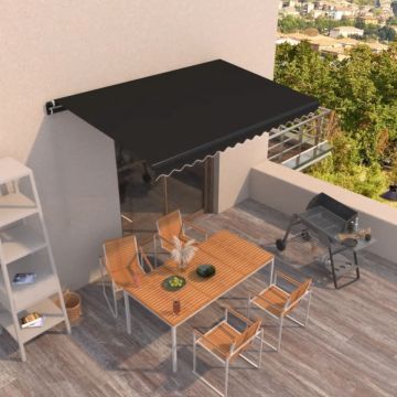 Copertină retractabilă manual, antracit, 450x350 cm
