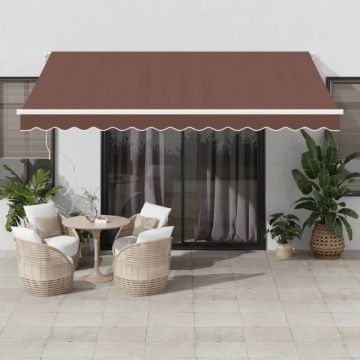 Copertină retractabilă manual, maro, 400x300 cm