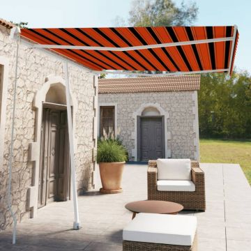 Copertină retractabilă manual, portocaliu/maro, 300x250 cm