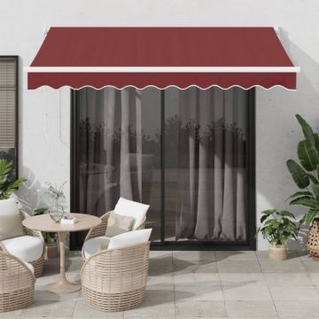 Copertina retractabilă manual, vișiniu, 300x250 cm