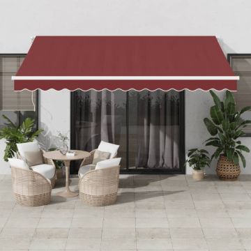 Copertina retractabilă manual, vișiniu, 400x350 cm