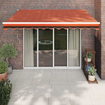 Copertină retractabilă portocaliu/maro 3x2,5 m, textil/aluminiu