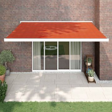 Copertină retractabilă portocaliu/maro 4,5x3 m, textil/aluminiu
