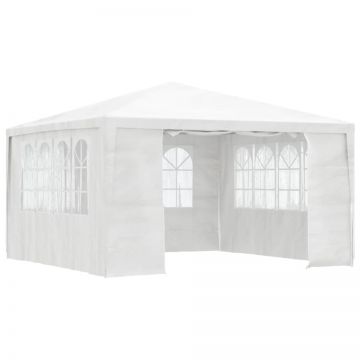 Cort de petrecere profesional cu pereți alb 4 x 4 m 90 g/m²