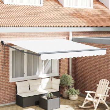 Marchiză Automată Retractabilă Alb 350x250 cm, Țesătură de schimb pentru marchiză pentru cadru de 3.5x2.5 m Alb