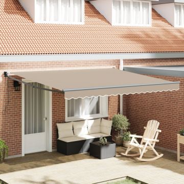 Marchiză automată retractabilă Bej 400x300 cm, Material de înlocuire pentru marchiză pentru cadru de 4x3 m Bej