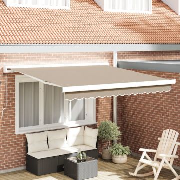 Marchiză manuală retractabilă Bej 300x250 cm, Țesătură de schimb pentru marchiză pentru cadru de 3x2.5 m Bej