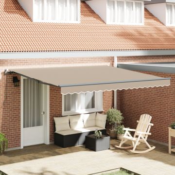 Marchiză Manuală Retractabilă Bej 400x350 cm, Țesătură de înlocuire pentru cadru de 4x3.5 m Bej