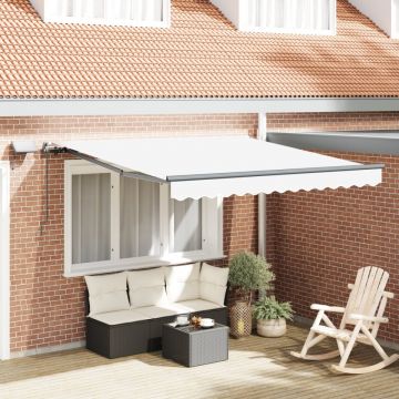 Marchiză manuală retractabilă cu LED alb 350x250 cm, Material de înlocuire pentru marchiză 3.5x2.5 m alb